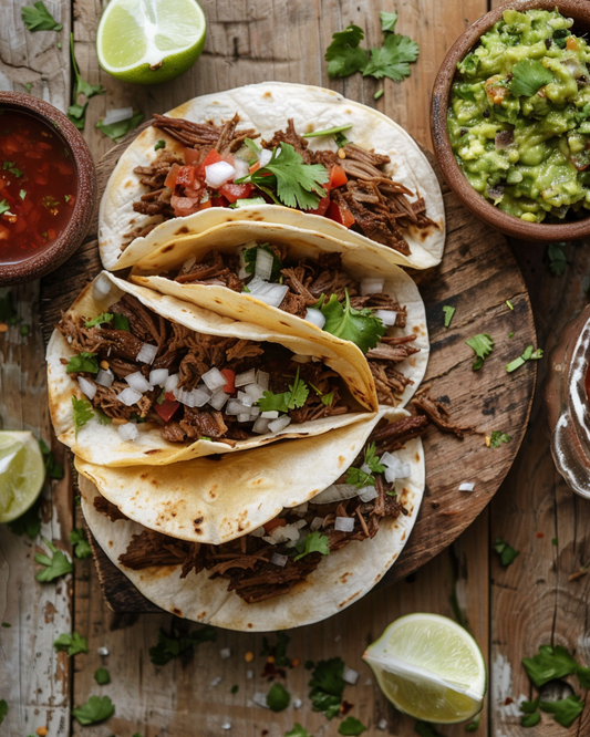 Taste Union | Beef Barbacoa Tacos + Carignan Wine Pairing Recipe Card